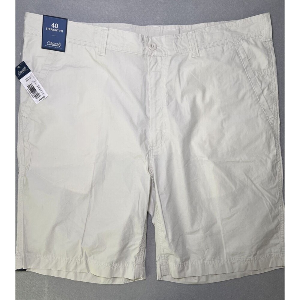 Roundtree Yorke Casuals NWT Men's Straight Fit Size 40 Chino Shorts Beige